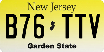NJ license plate B76TTV