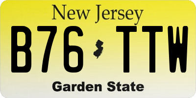 NJ license plate B76TTW