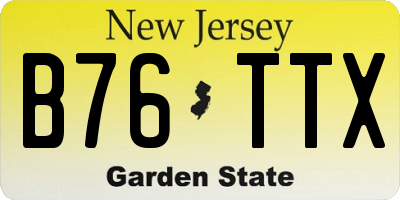 NJ license plate B76TTX