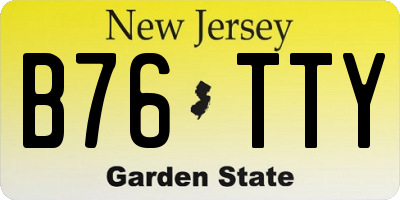 NJ license plate B76TTY