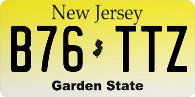 NJ license plate B76TTZ