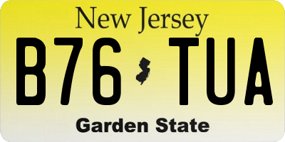 NJ license plate B76TUA