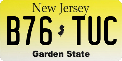 NJ license plate B76TUC