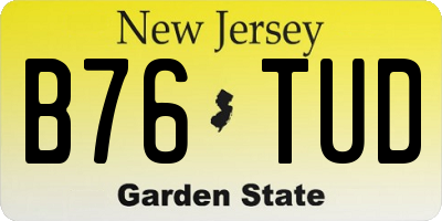 NJ license plate B76TUD