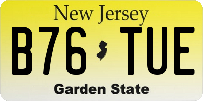 NJ license plate B76TUE