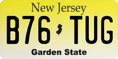 NJ license plate B76TUG