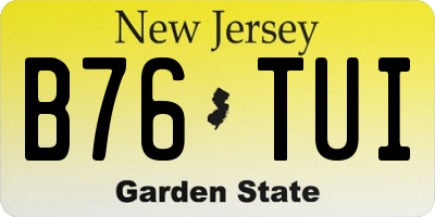 NJ license plate B76TUI
