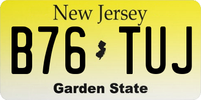 NJ license plate B76TUJ