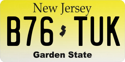 NJ license plate B76TUK
