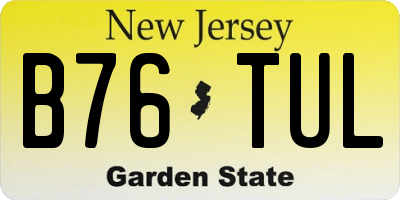 NJ license plate B76TUL