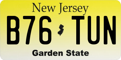NJ license plate B76TUN