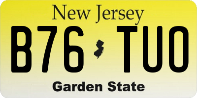 NJ license plate B76TUO