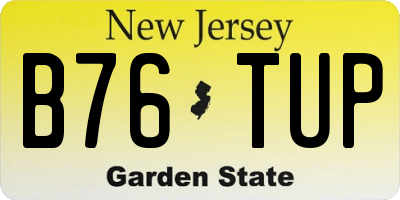 NJ license plate B76TUP