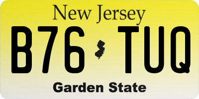 NJ license plate B76TUQ