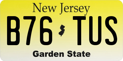 NJ license plate B76TUS