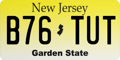 NJ license plate B76TUT