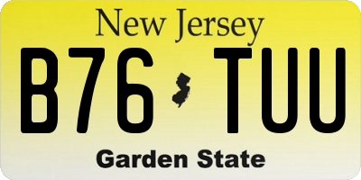 NJ license plate B76TUU