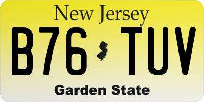 NJ license plate B76TUV