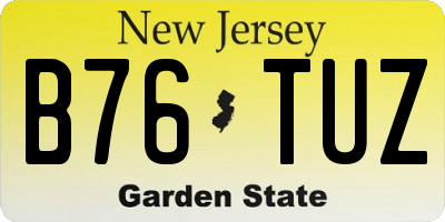 NJ license plate B76TUZ