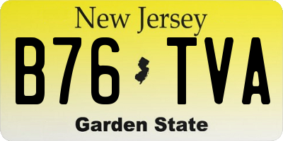 NJ license plate B76TVA