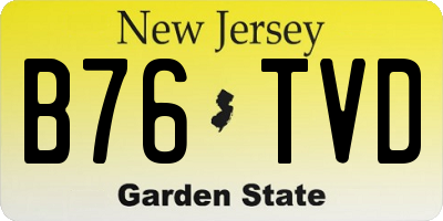 NJ license plate B76TVD