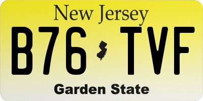 NJ license plate B76TVF