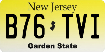 NJ license plate B76TVI
