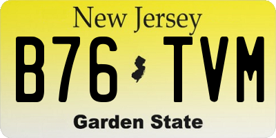 NJ license plate B76TVM