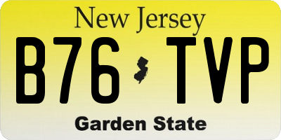 NJ license plate B76TVP