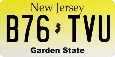 NJ license plate B76TVU