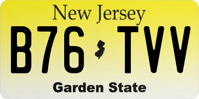 NJ license plate B76TVV
