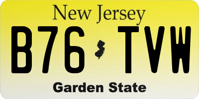 NJ license plate B76TVW