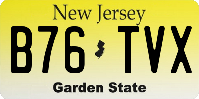 NJ license plate B76TVX