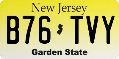 NJ license plate B76TVY