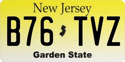 NJ license plate B76TVZ