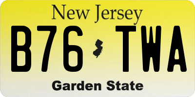NJ license plate B76TWA