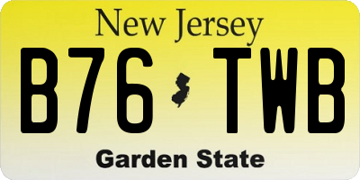 NJ license plate B76TWB