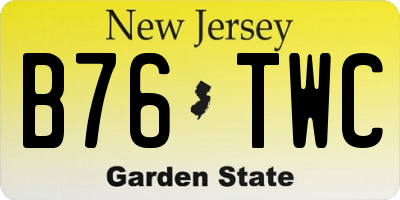 NJ license plate B76TWC