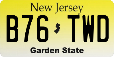 NJ license plate B76TWD