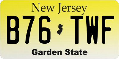 NJ license plate B76TWF