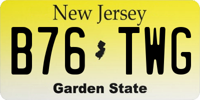 NJ license plate B76TWG