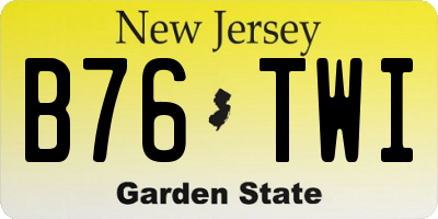 NJ license plate B76TWI