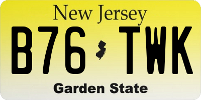 NJ license plate B76TWK