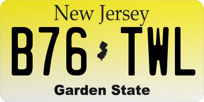 NJ license plate B76TWL