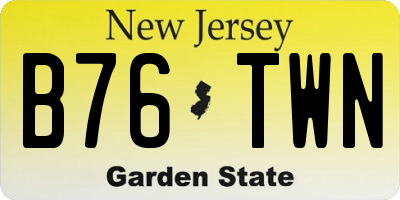 NJ license plate B76TWN
