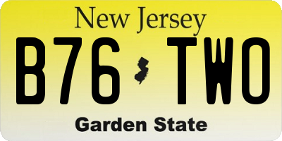 NJ license plate B76TWO