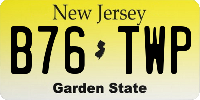 NJ license plate B76TWP
