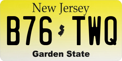 NJ license plate B76TWQ