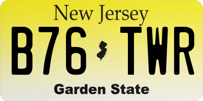 NJ license plate B76TWR