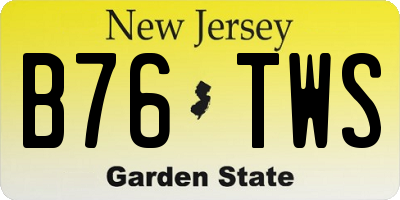 NJ license plate B76TWS